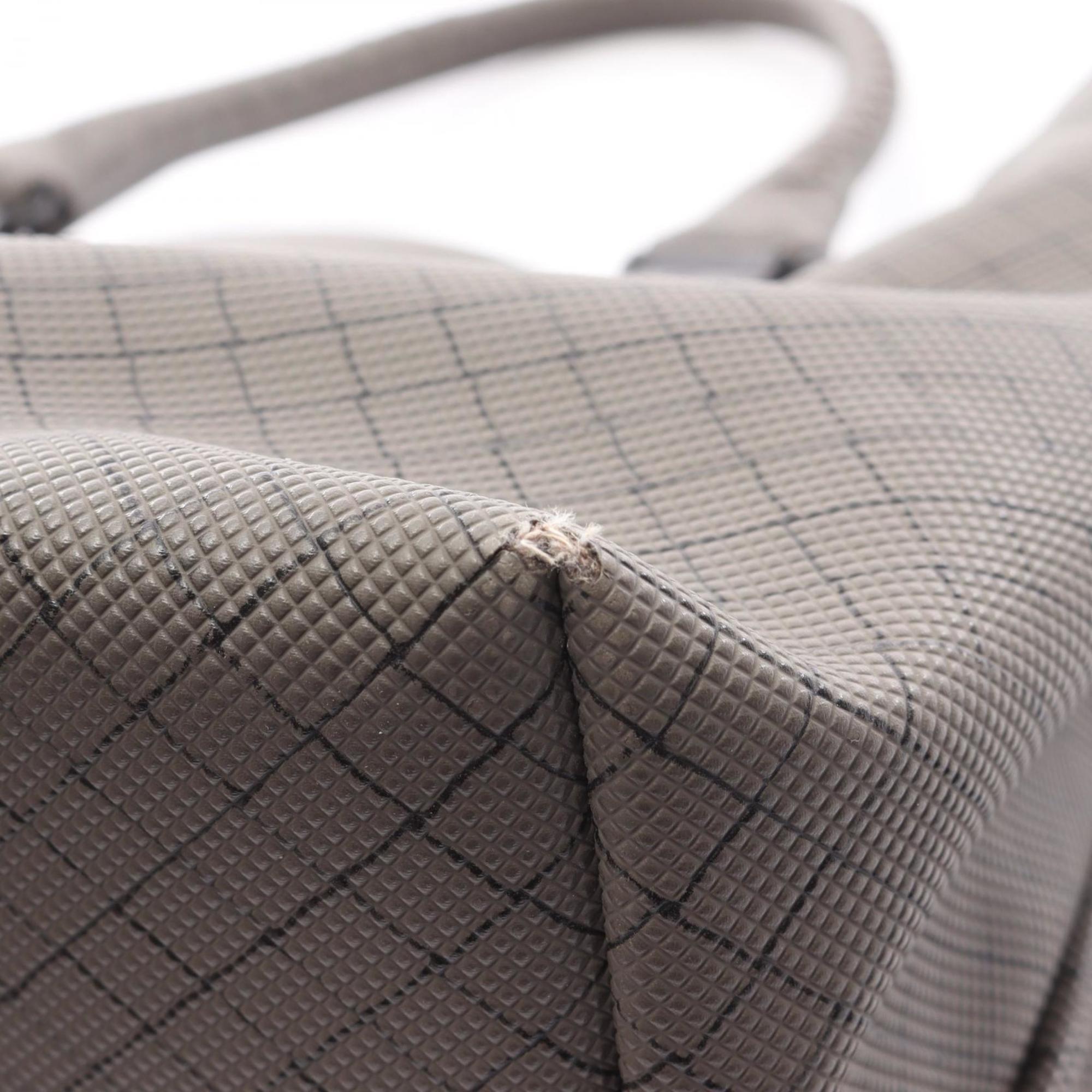 Bottega Veneta Gray Coated Canvas Leather Tote Bag