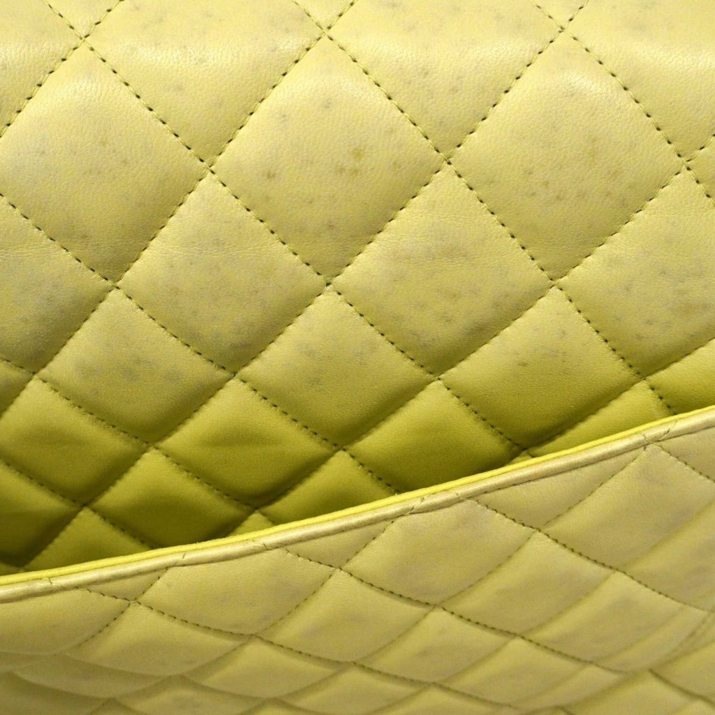 Chanel Lime Yellow Leather Shoulder Bag