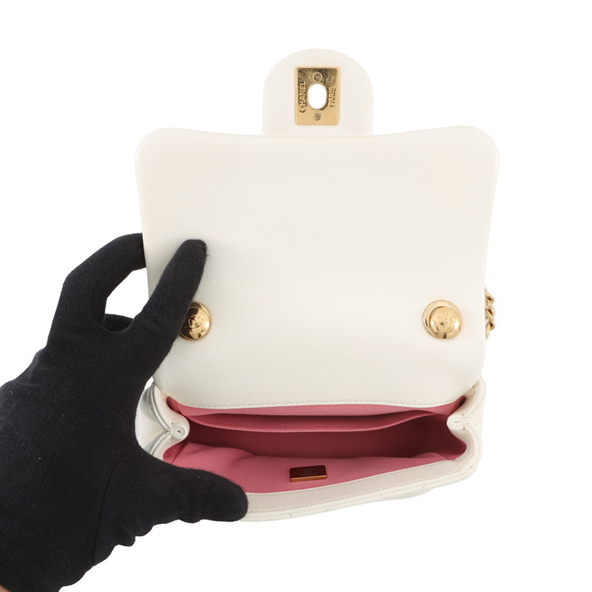 Chanel White Leather Handbag Shoulder Bag