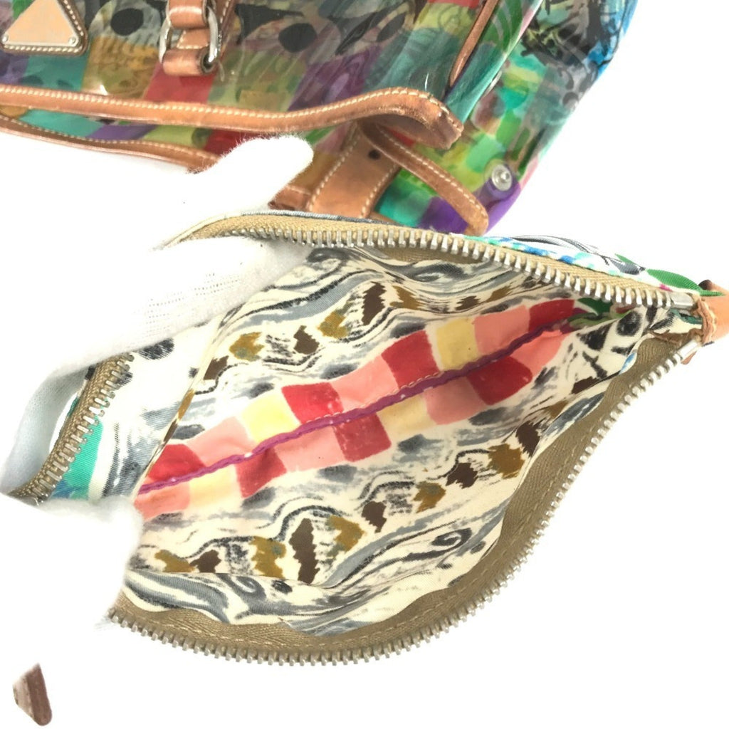Prada Multi-Color Vinyl Shoulder Bag Tote Bag