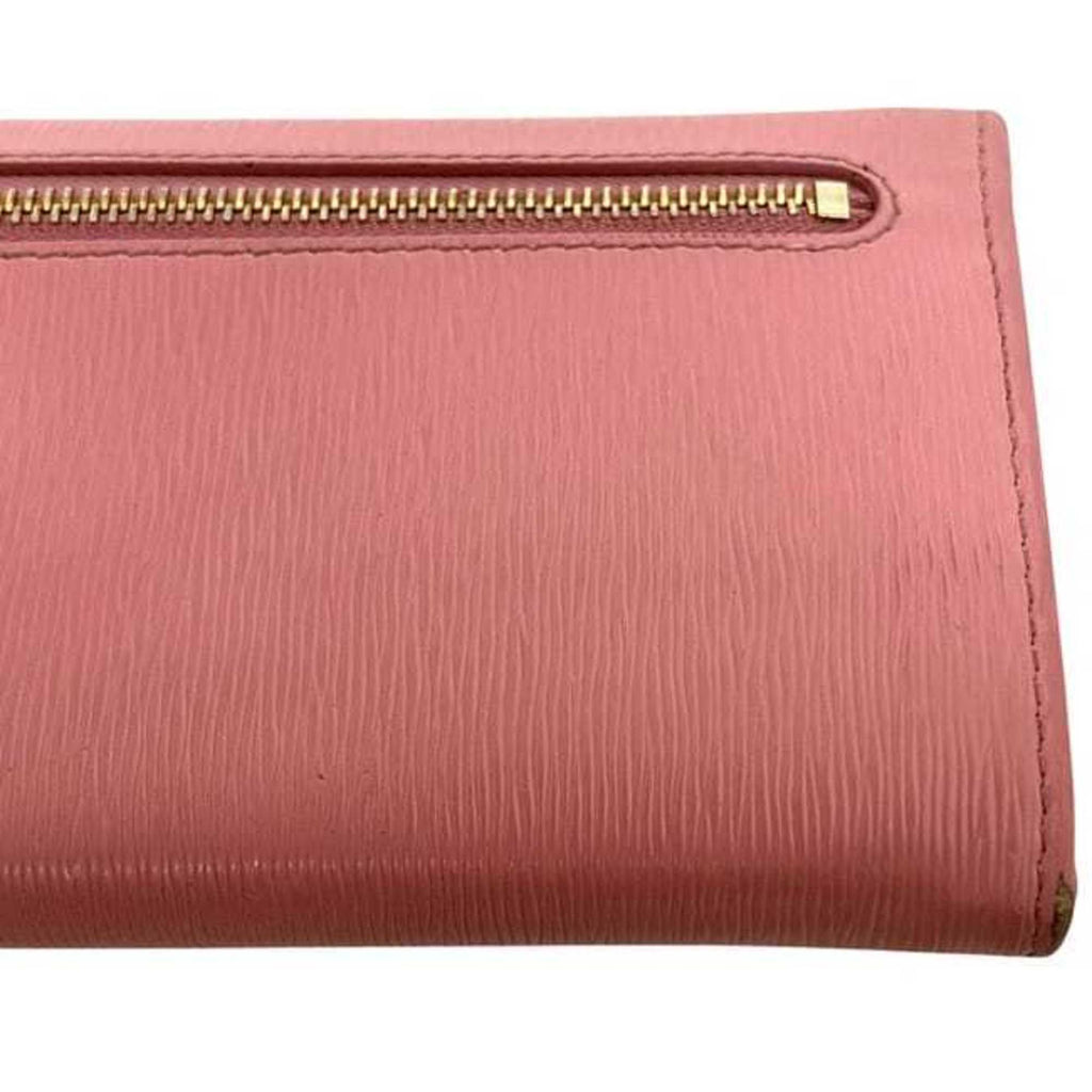 Prada Pink Leather Long Wallet (Bi-Fold)