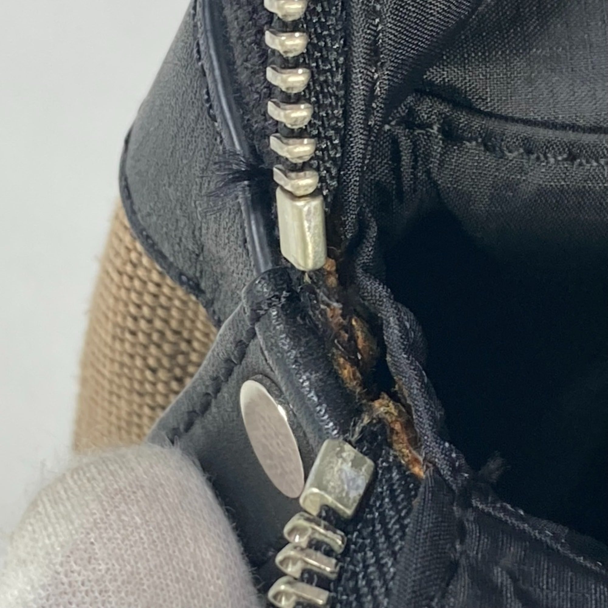 Burberry Beige Black Canvas Leather Backpack