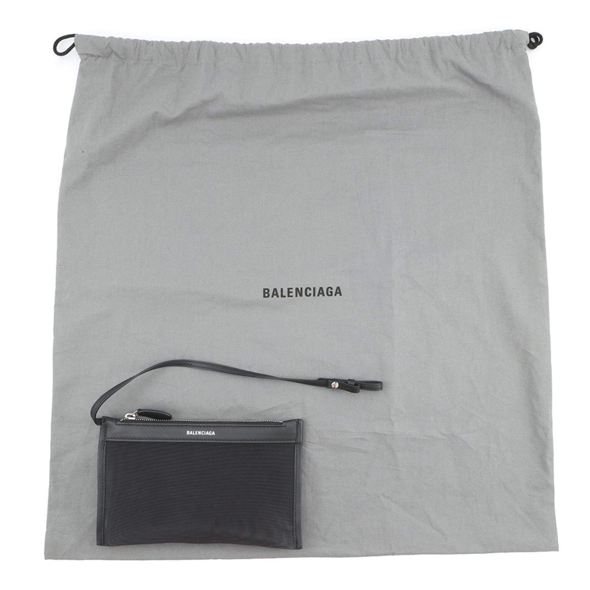 Balenciaga Black Mesh Leather Handbag Tote