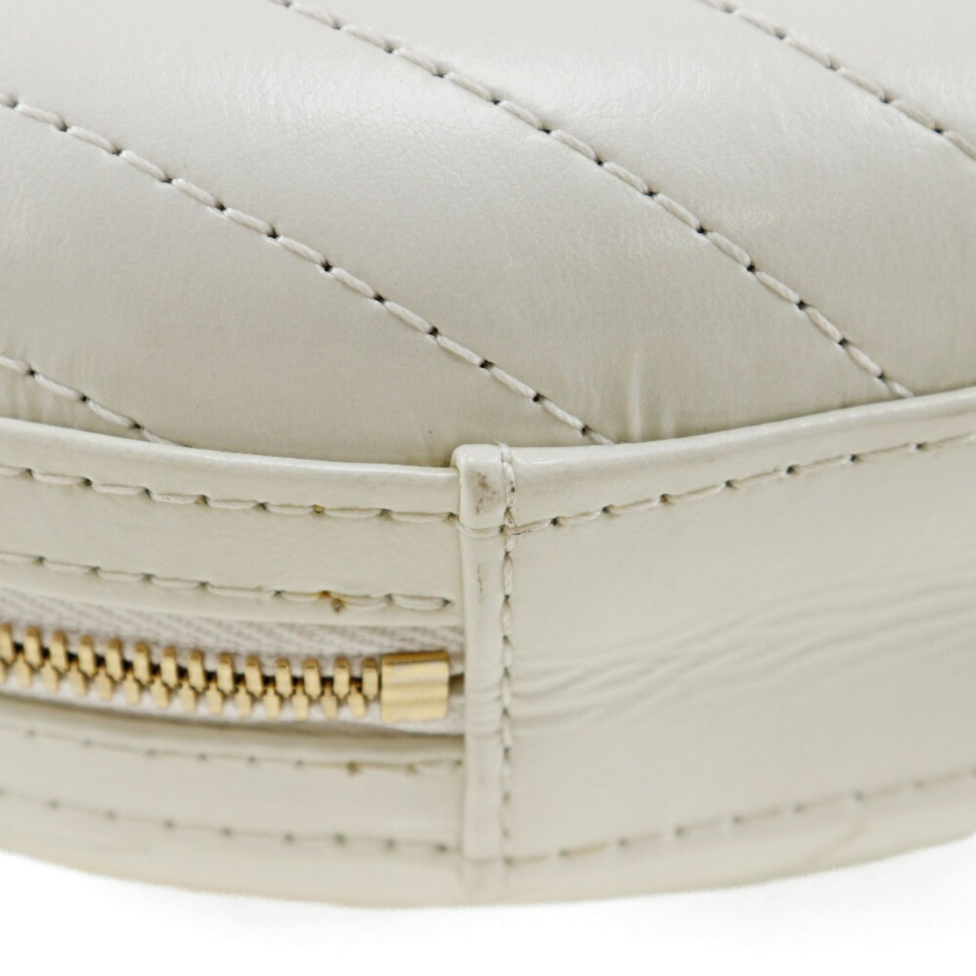 Chanel White Leather Shoulder Bag