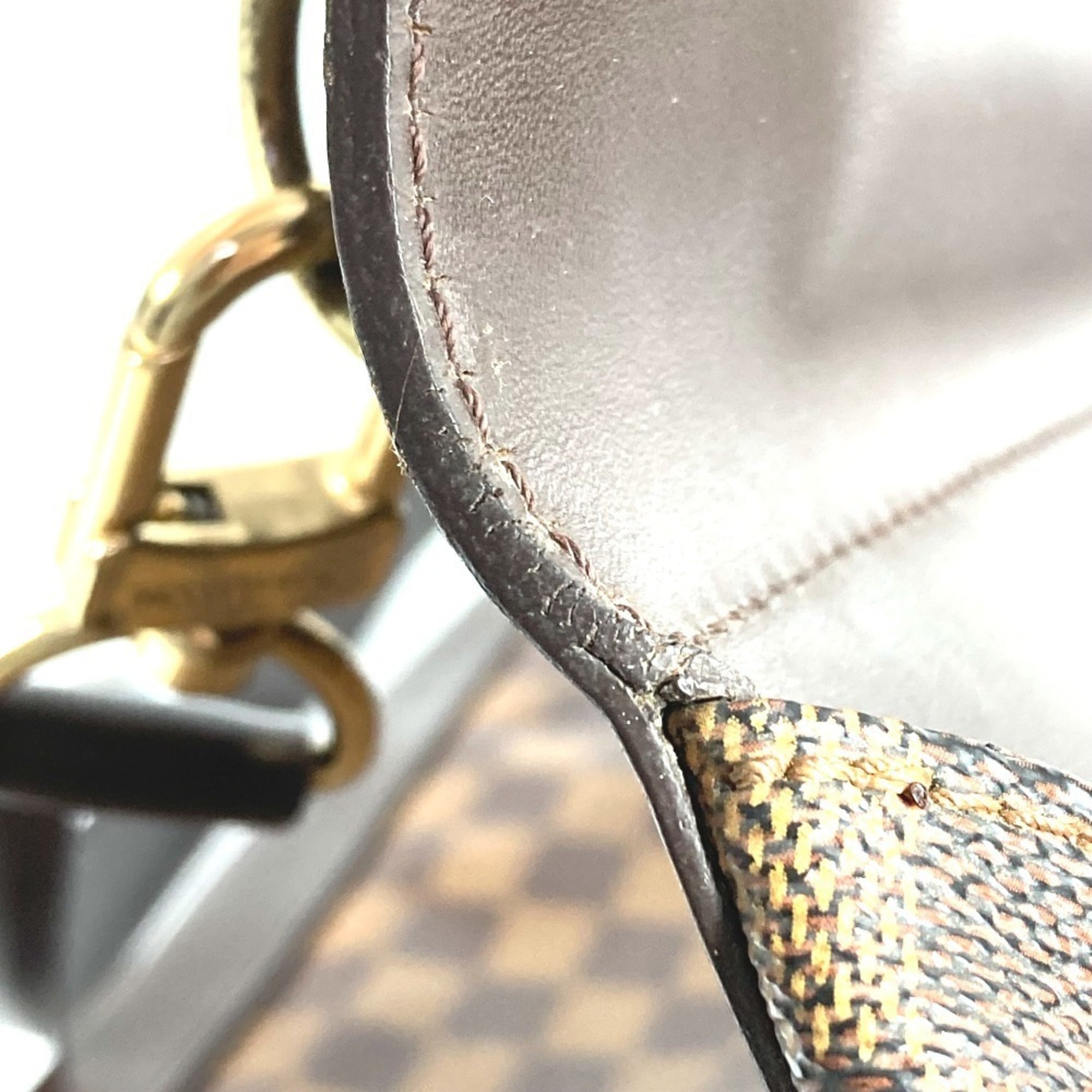 Louis Vuitton Brown Damier Canvas Ebene Damier Canvas Boston Bag Handbag Shoulder Bag