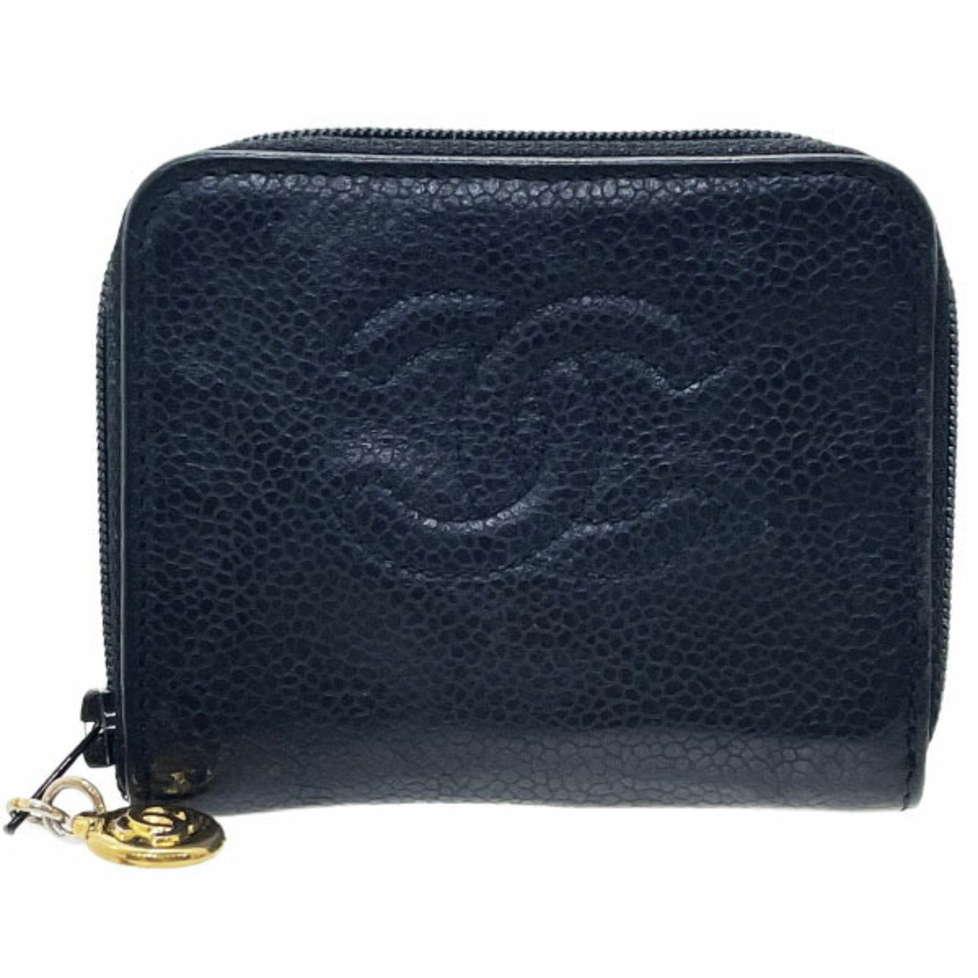 Chanel Black Grained Calfskin Coin Purse/Coin Case