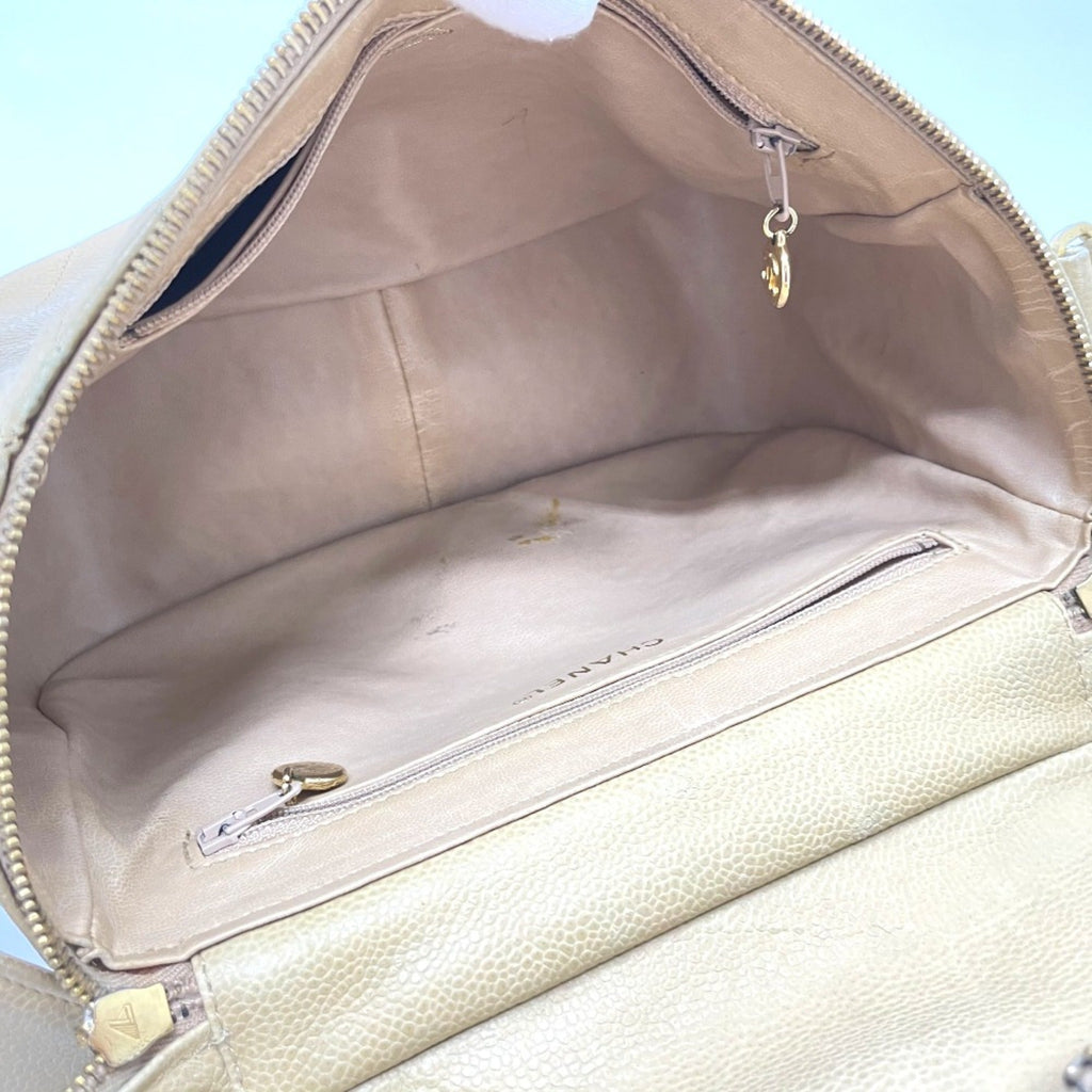 Chanel Beige Leather Shoulder Bag