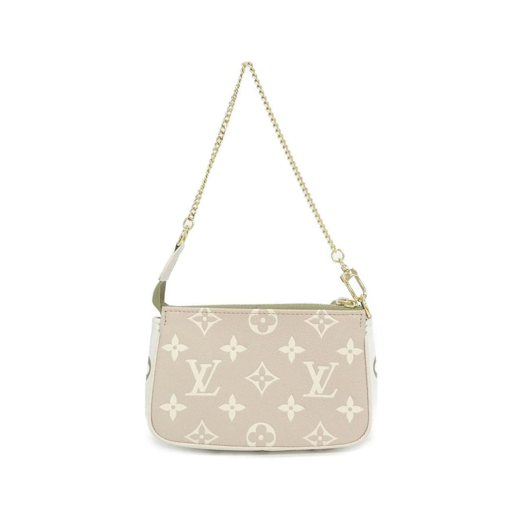 Louis Vuitton Beige Khaki Leather Pochette Pouch