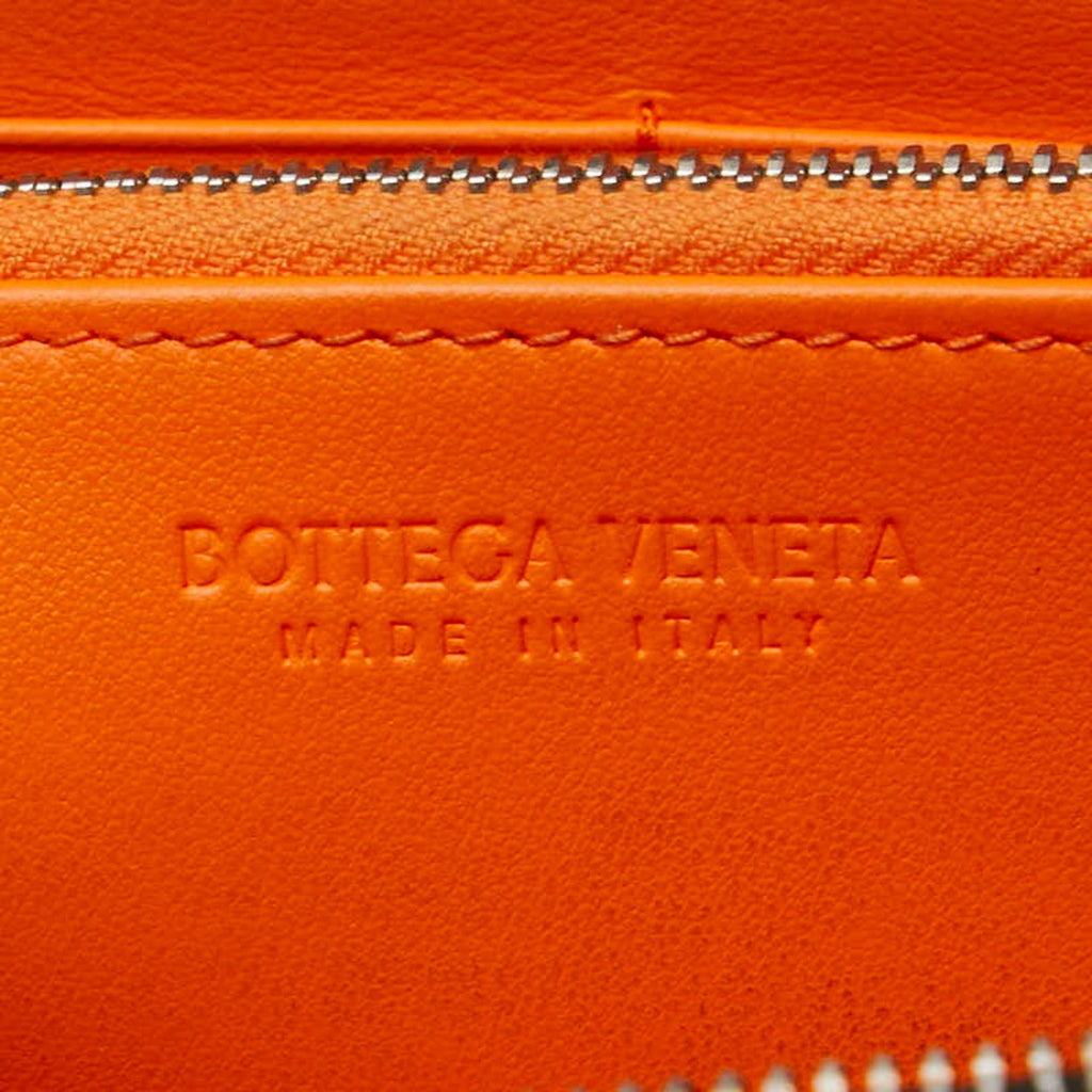 Bottega Veneta Black Orange Leather Coin Purse/Coin Case