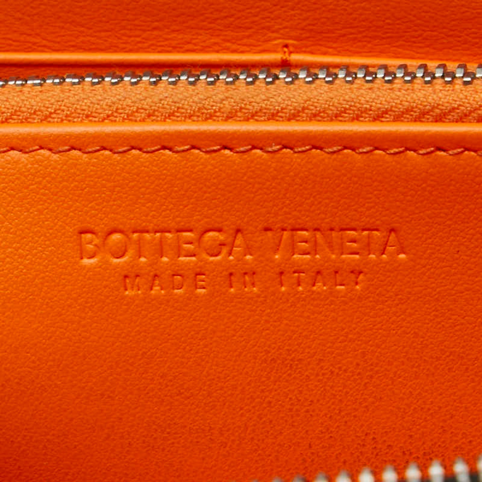 Bottega Veneta Black Orange Leather Coin Purse/Coin Case