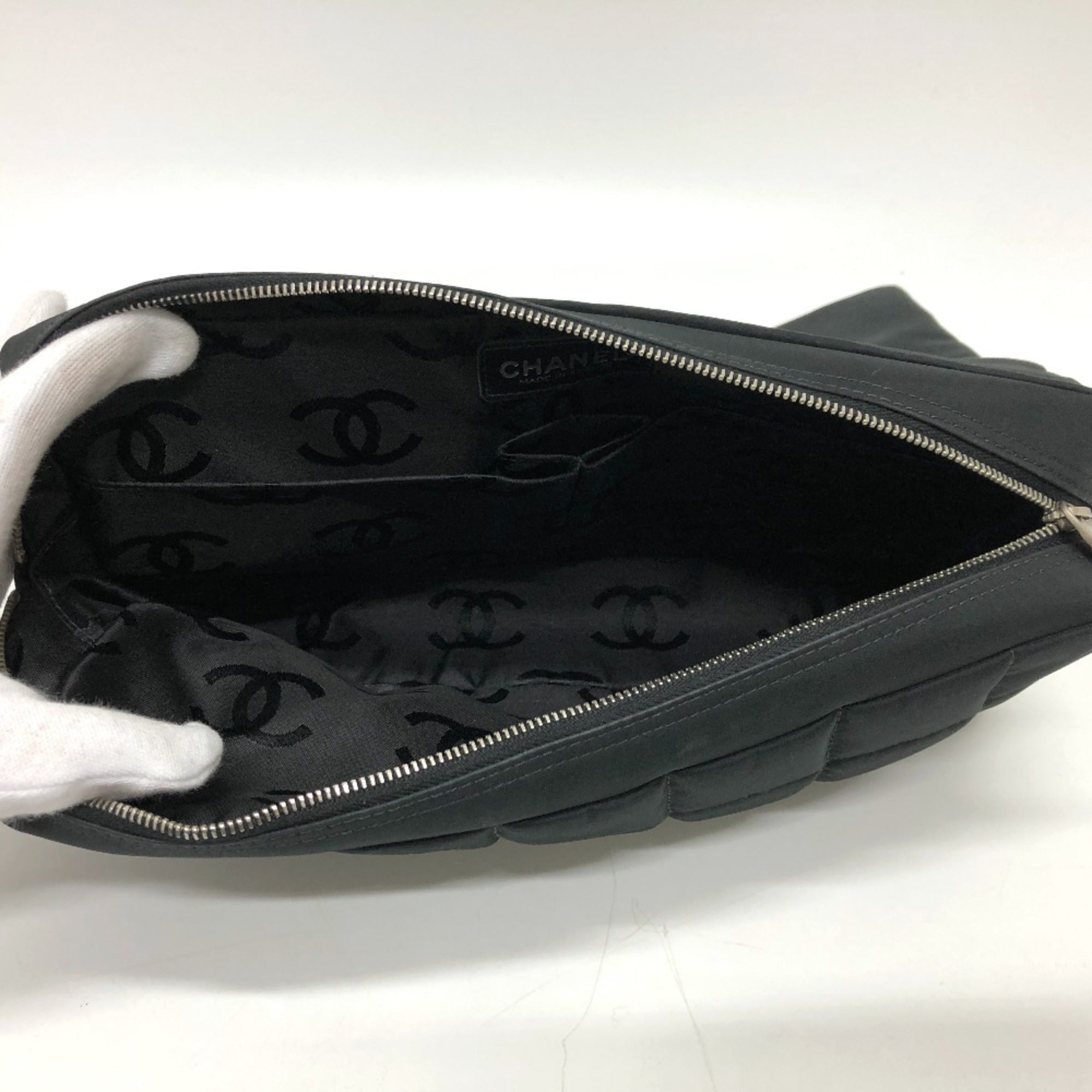 Chanel Black Cloth Shoulder Bag