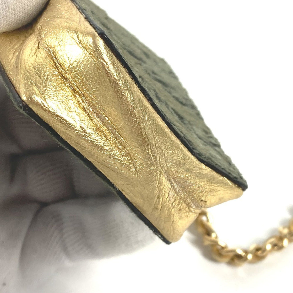 Chanel Gold Khaki Leather Pochette Shoulder Bag
