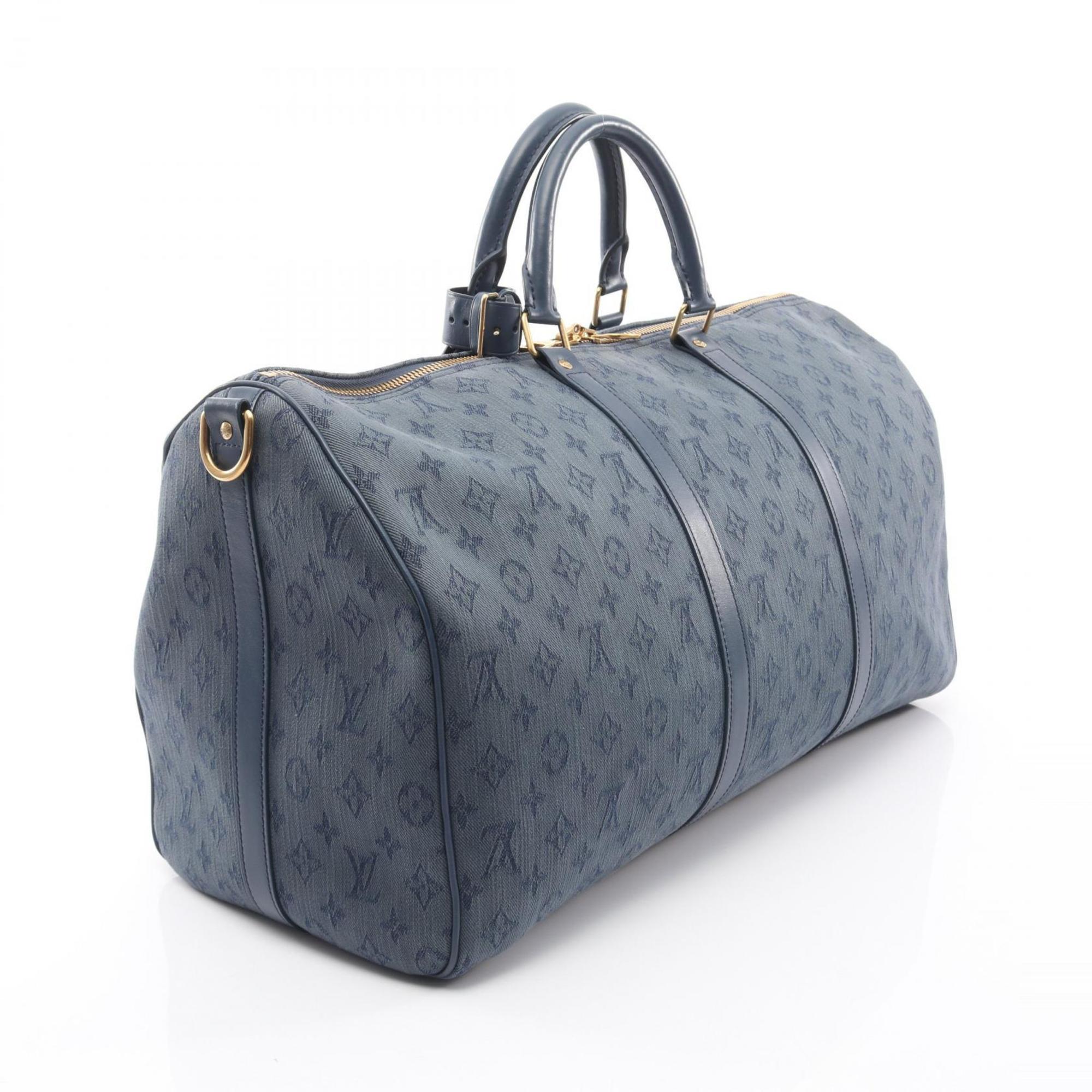 Louis Vuitton Navy Monogram Denim Boston Bag Handbag