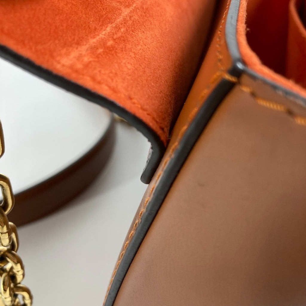 Louis Vuitton Brown Orange Monogram Leather Shoulder Bag