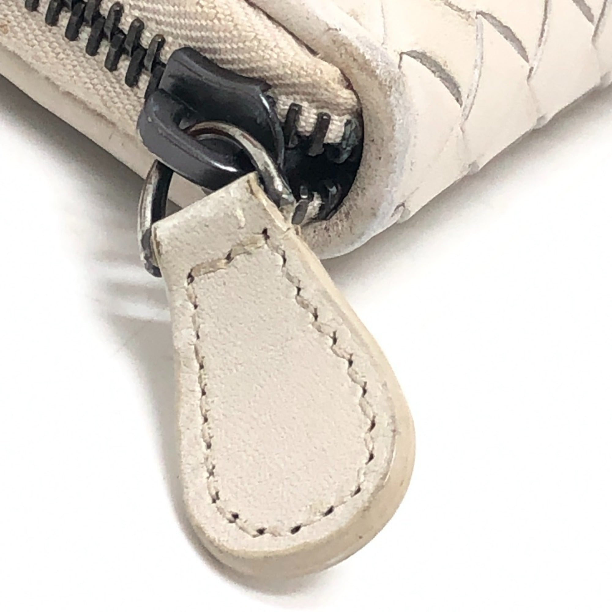 Bottega Veneta White Intrecciato Long Wallet (Bi-Fold)