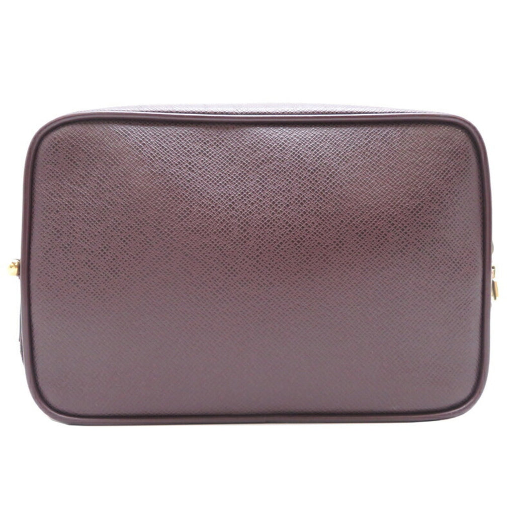 Louis Vuitton Acajou Brown Taiga Leather Clutch Bag Pouch