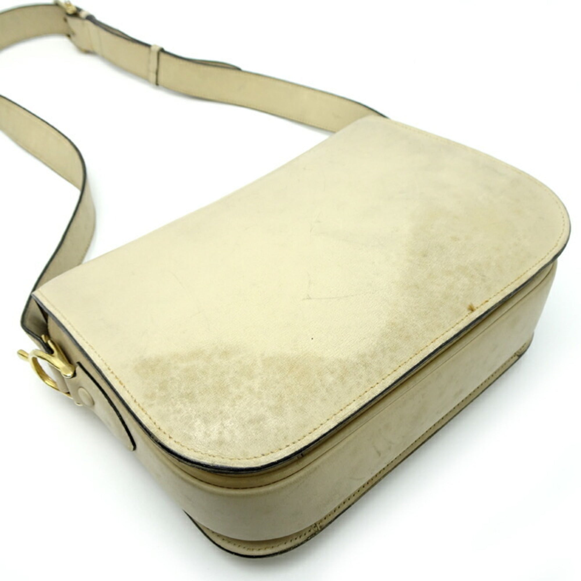 Celine Ivory Leather Shoulder Bag