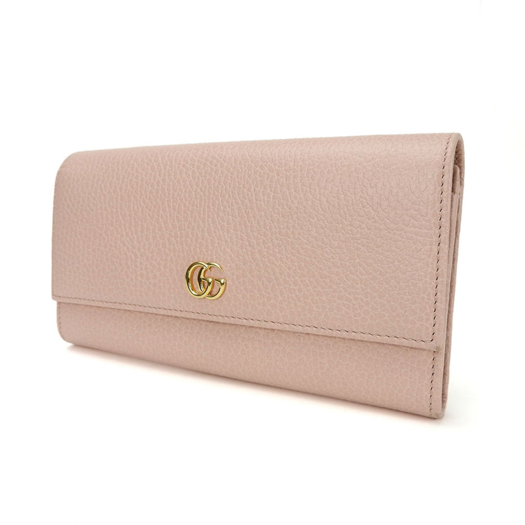 Gucci Pink Leather Long Wallet (Bi-Fold) (Pre-Owned)
