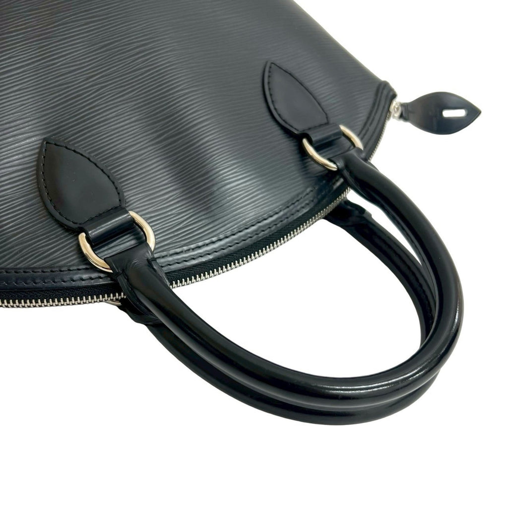 Louis Vuitton Black Leather Boston Bag Handbag Tote Bag