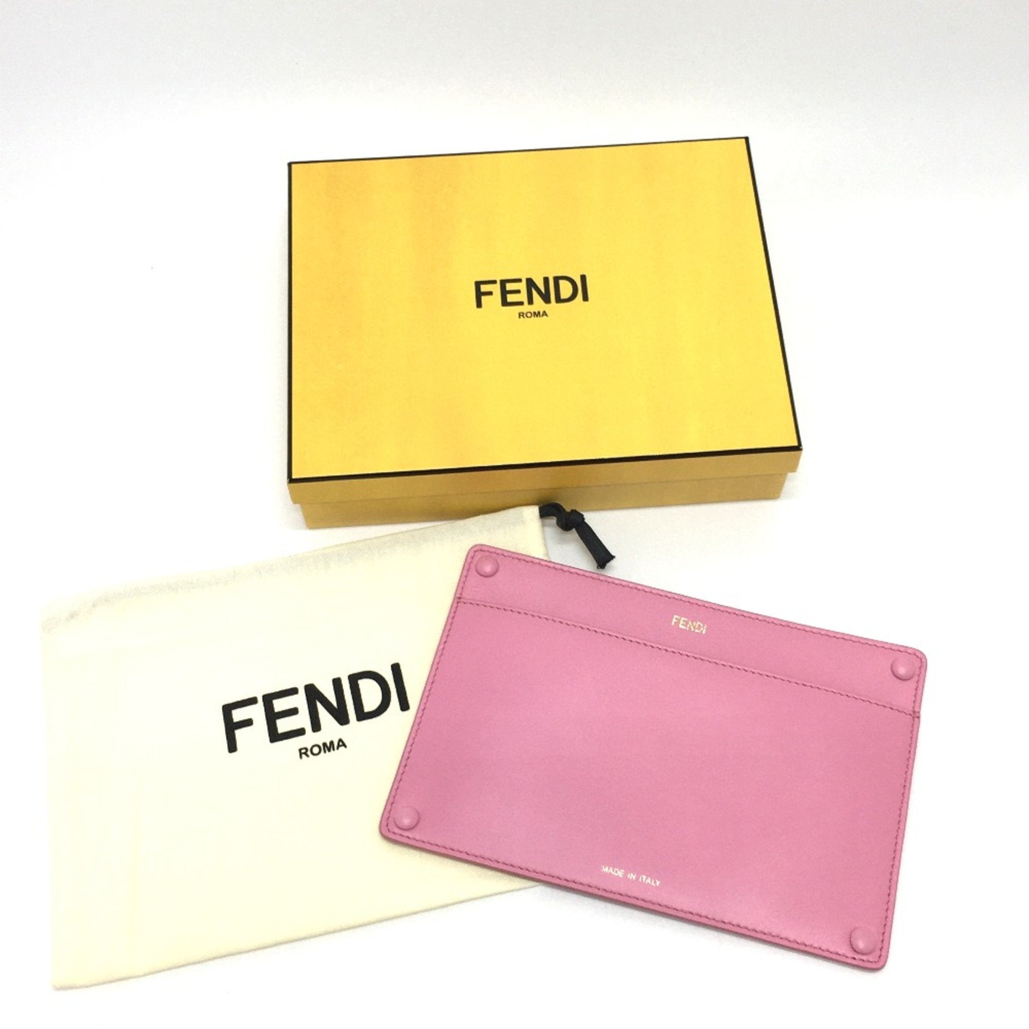 Fendi Pink Leather Pouch