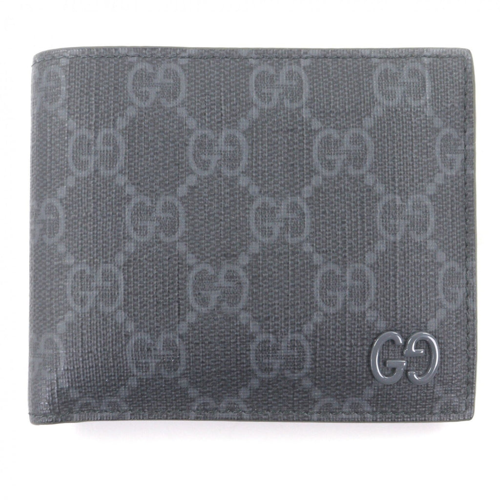 Gucci Gray Khaki Gg Canvas Leather Wallet (Bi-Fold) (Pre-Owned)