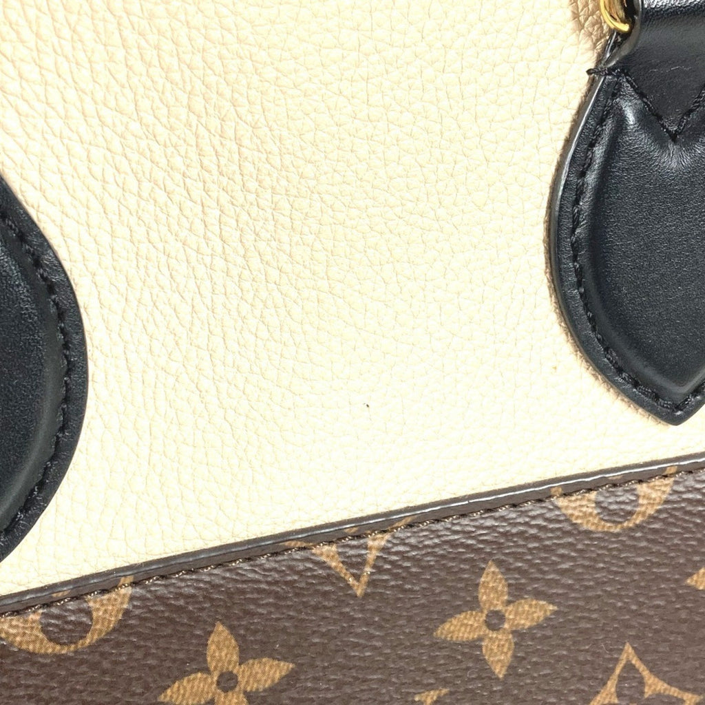 Louis Vuitton Brown Khaki Monogram White Monogram Handbag Tote Bag
