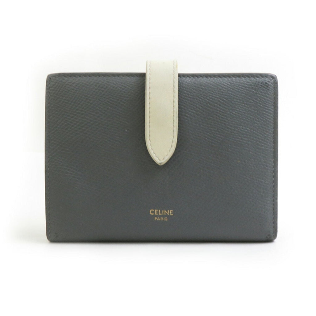 Celine Gray Ivory Leather Wallet (Bi-Fold)