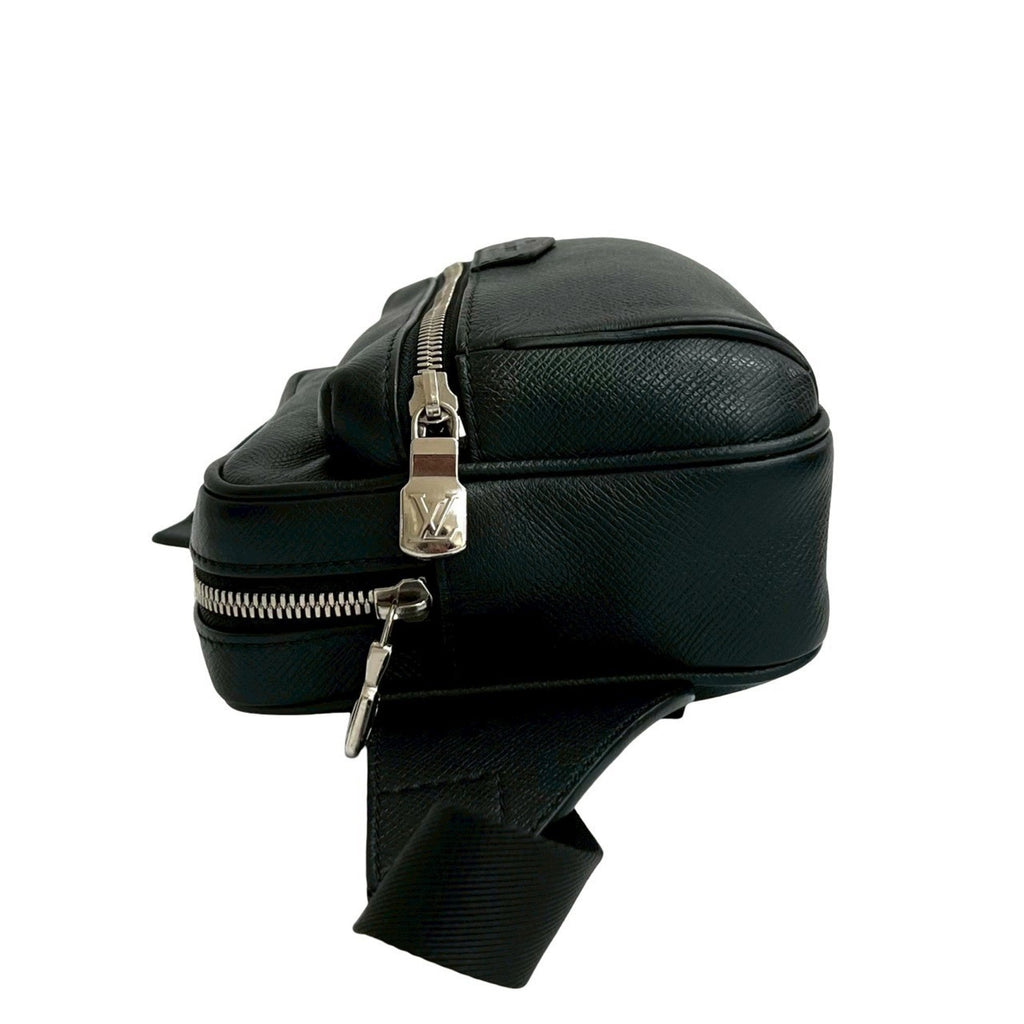 Louis Vuitton Black Leather Shoulder Bag Sling Bag