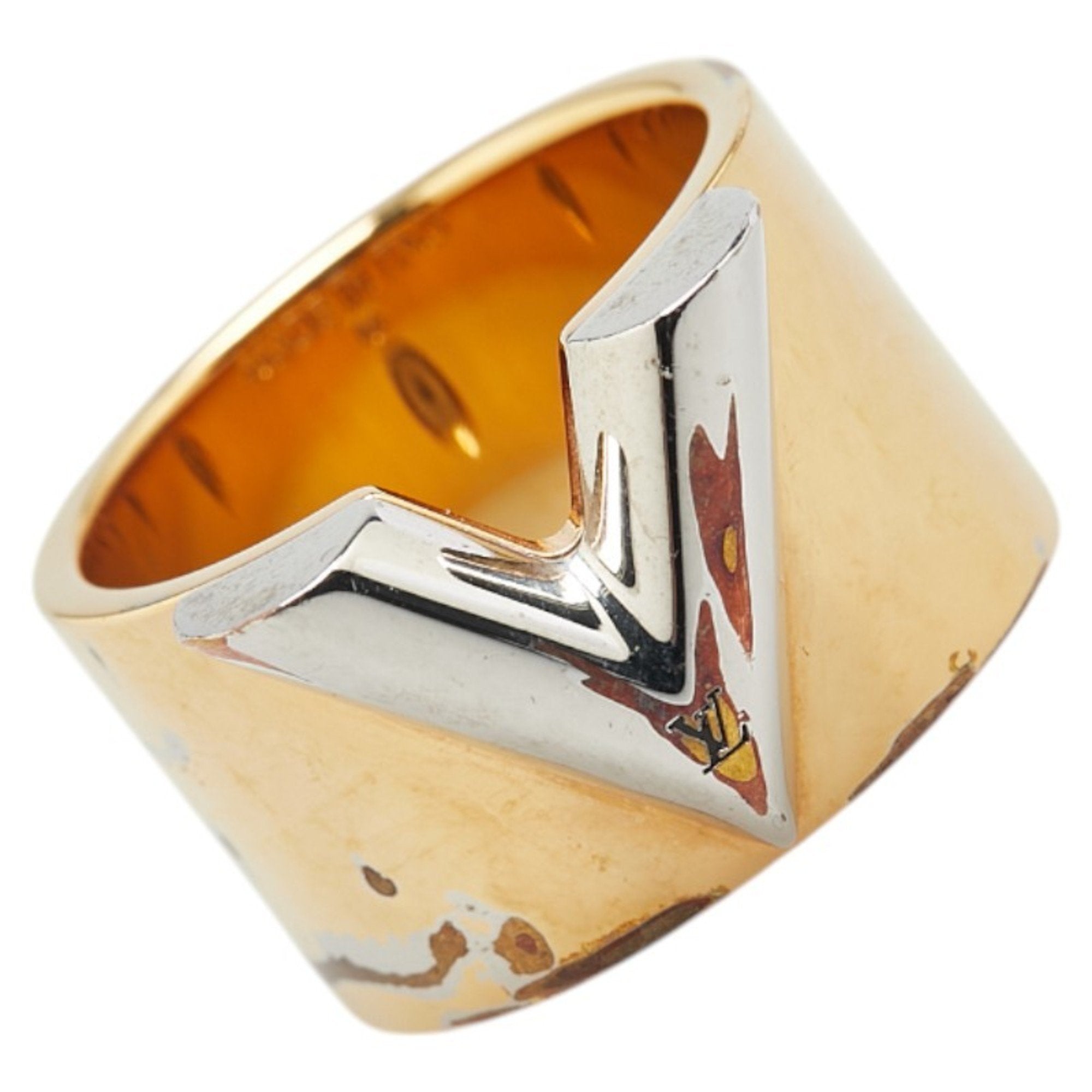 Louis Vuitton Gold Silver Metal Band Ring