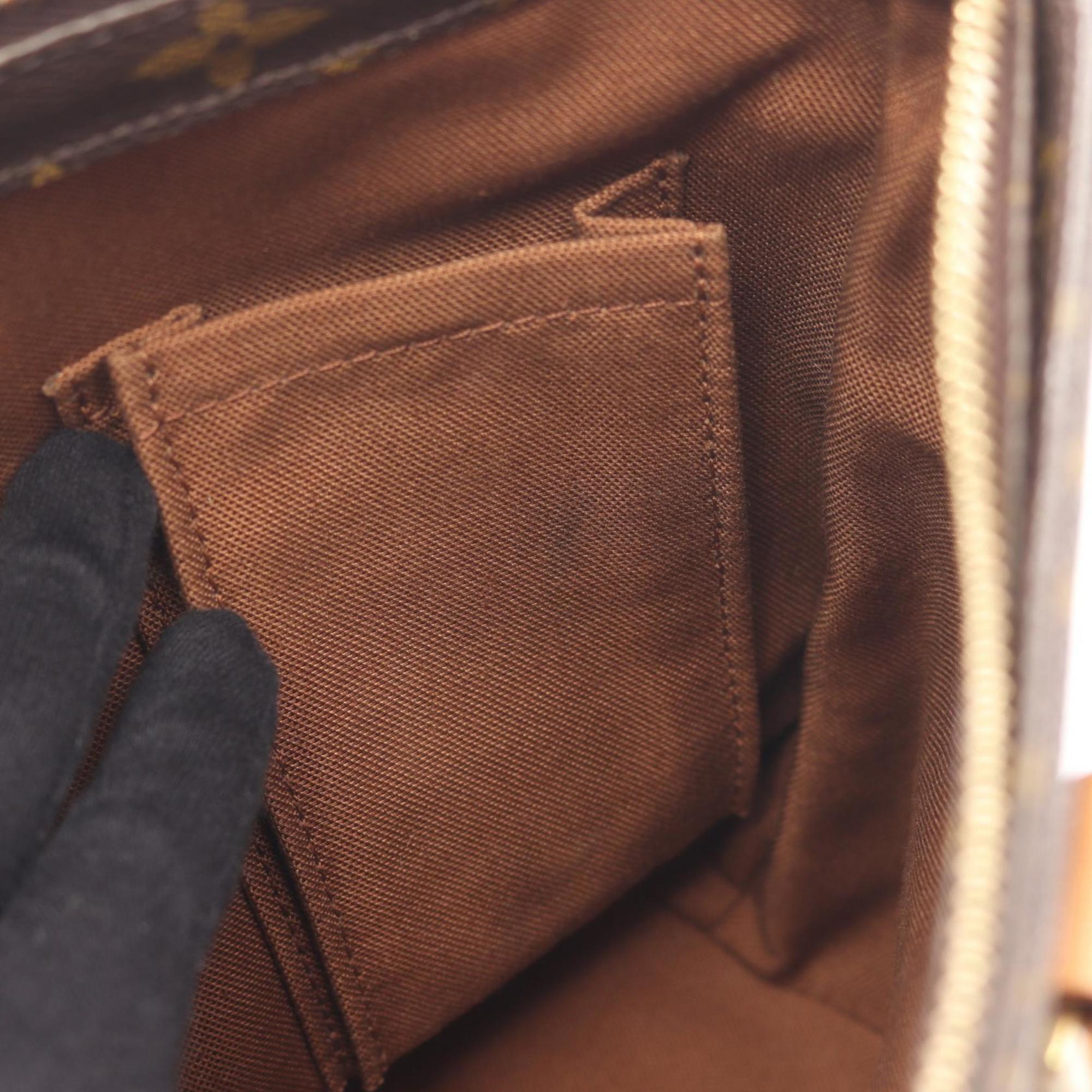 Louis Vuitton Brown Coated Canvas Leather Handbag Shoulder Bag