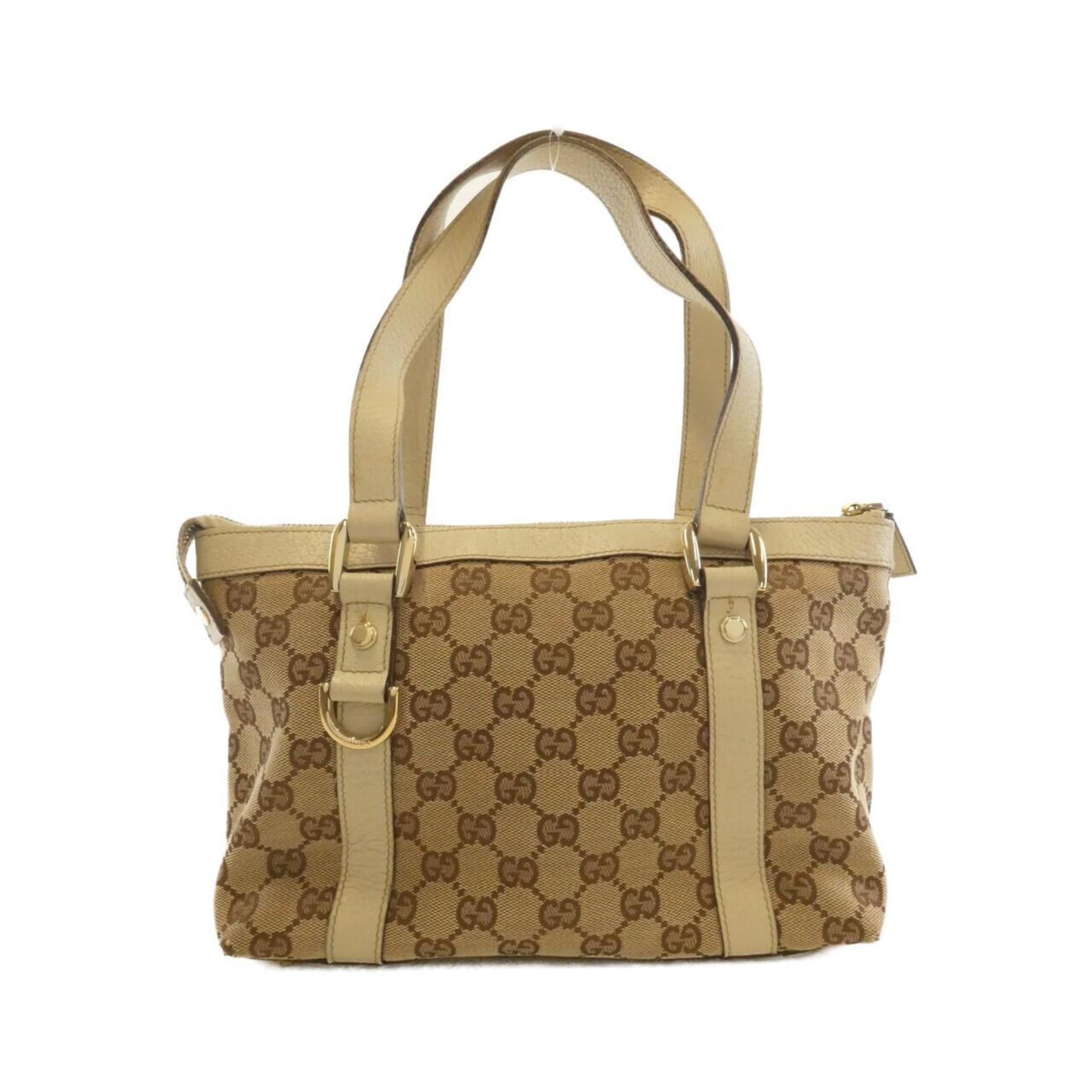 Gucci Gg Canvas Beige Ivory Gg Canvas Handbag (Pre-Owned)