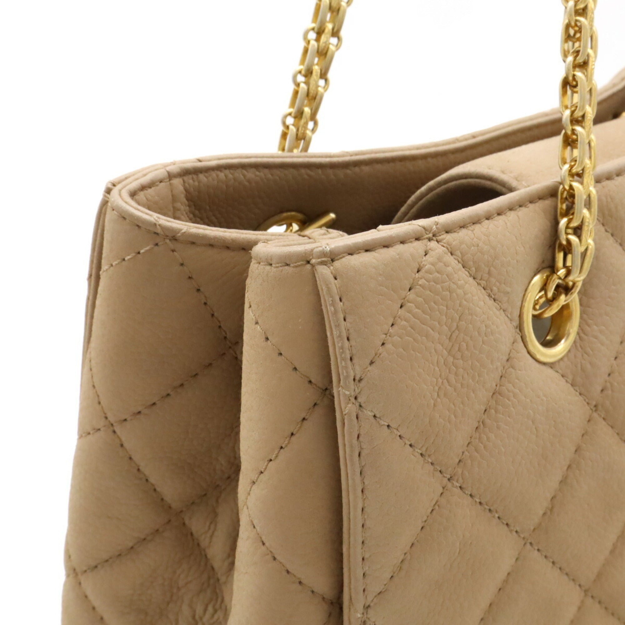 Chanel Beige Caviar Leather Shoulder Bag Tote Bag