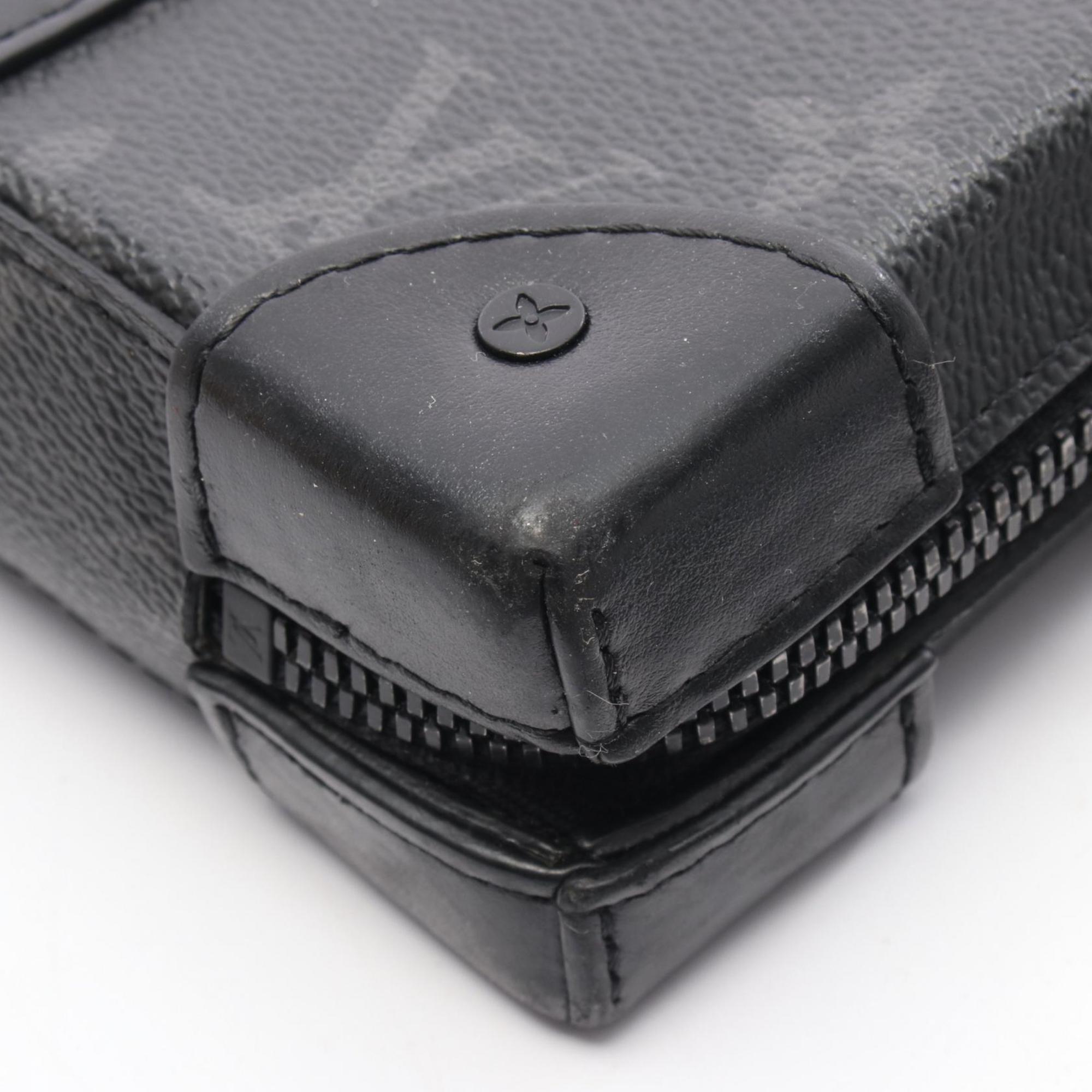 Louis Vuitton Black Coated Canvas Leather Shoulder Bag