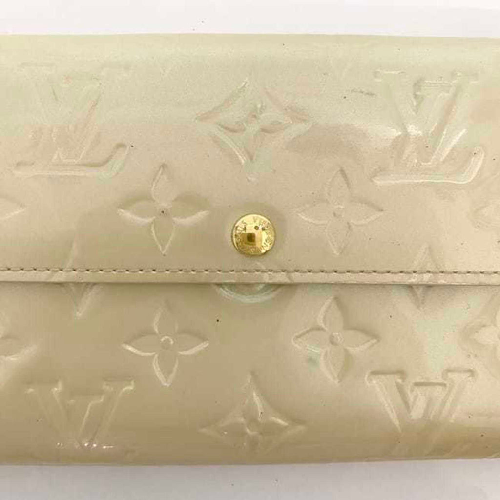 Louis Vuitton Beige Blanc Corail Vernis Leather Long Wallet