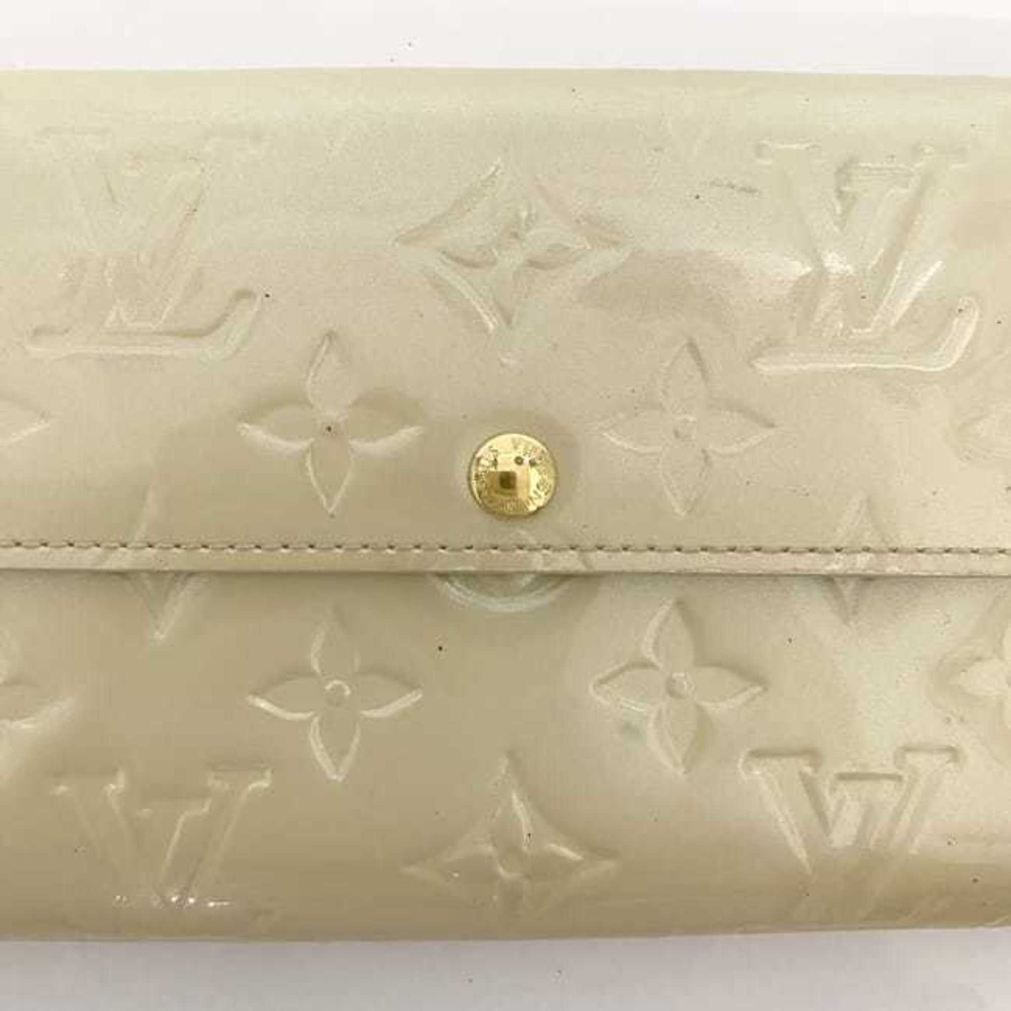 Louis Vuitton Beige Blanc Corail Vernis Leather Long Wallet
