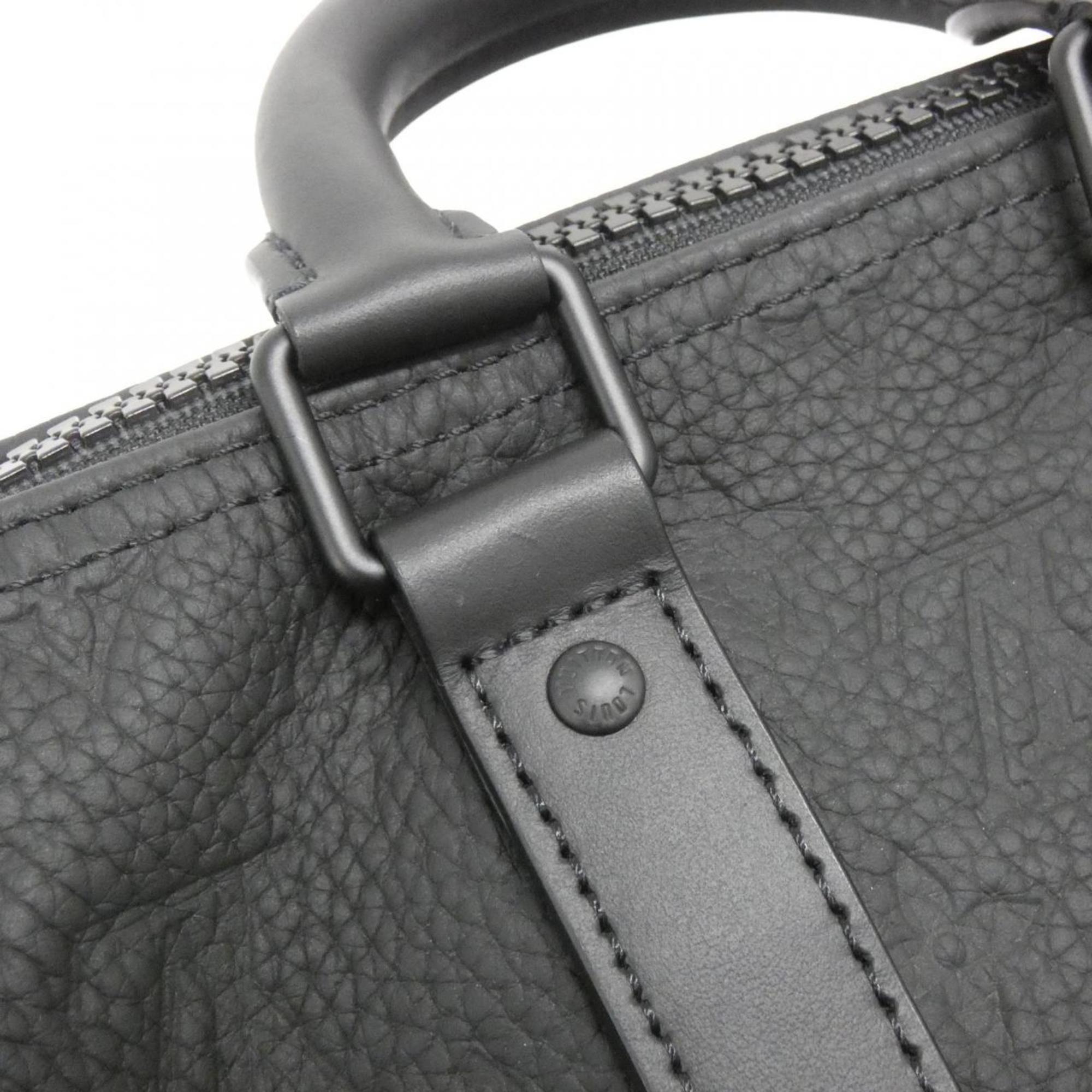 Louis Vuitton Taurillon Black Leather Boston Bag