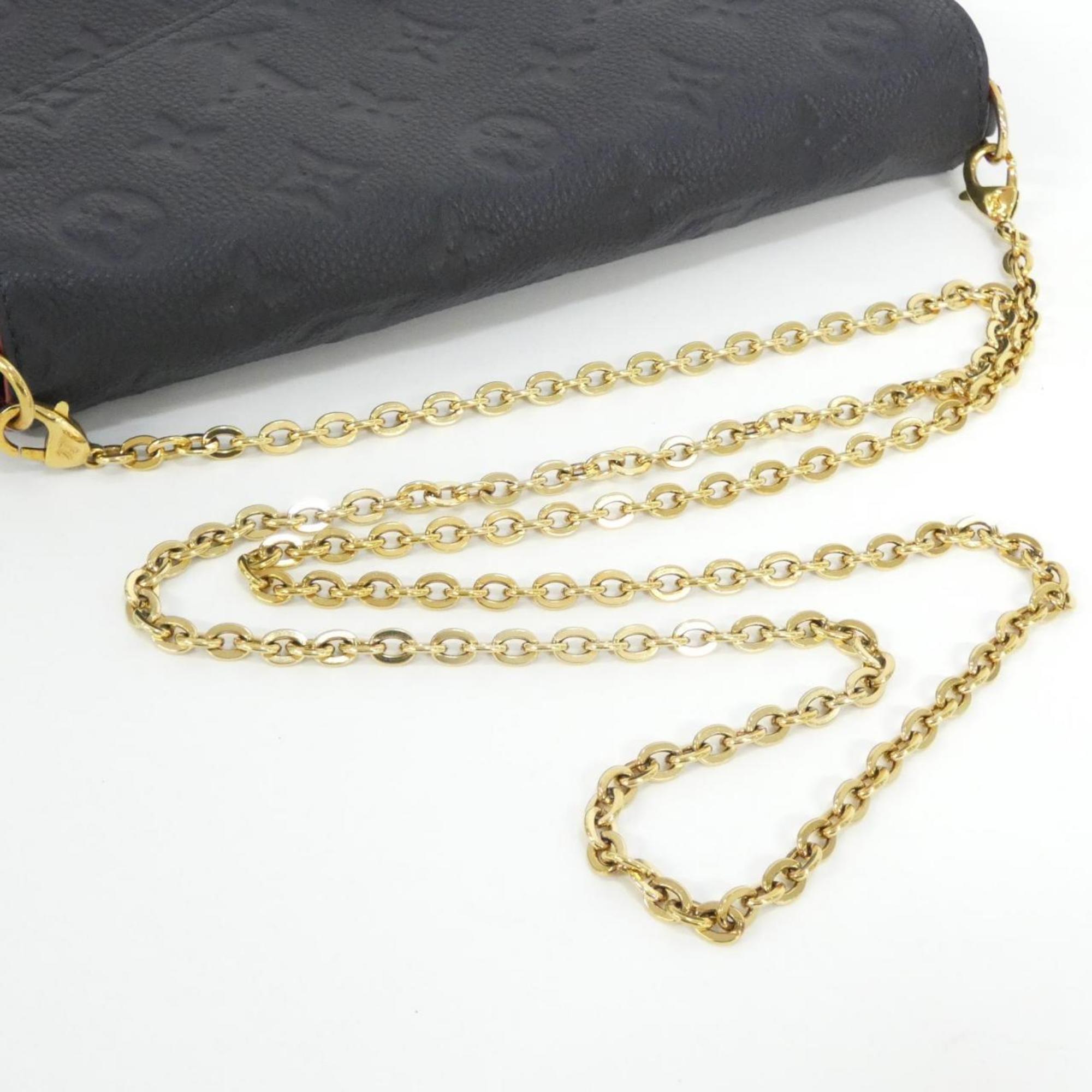 Louis Vuitton Black Marine Rouge Leather Pochette Shoulder Bag