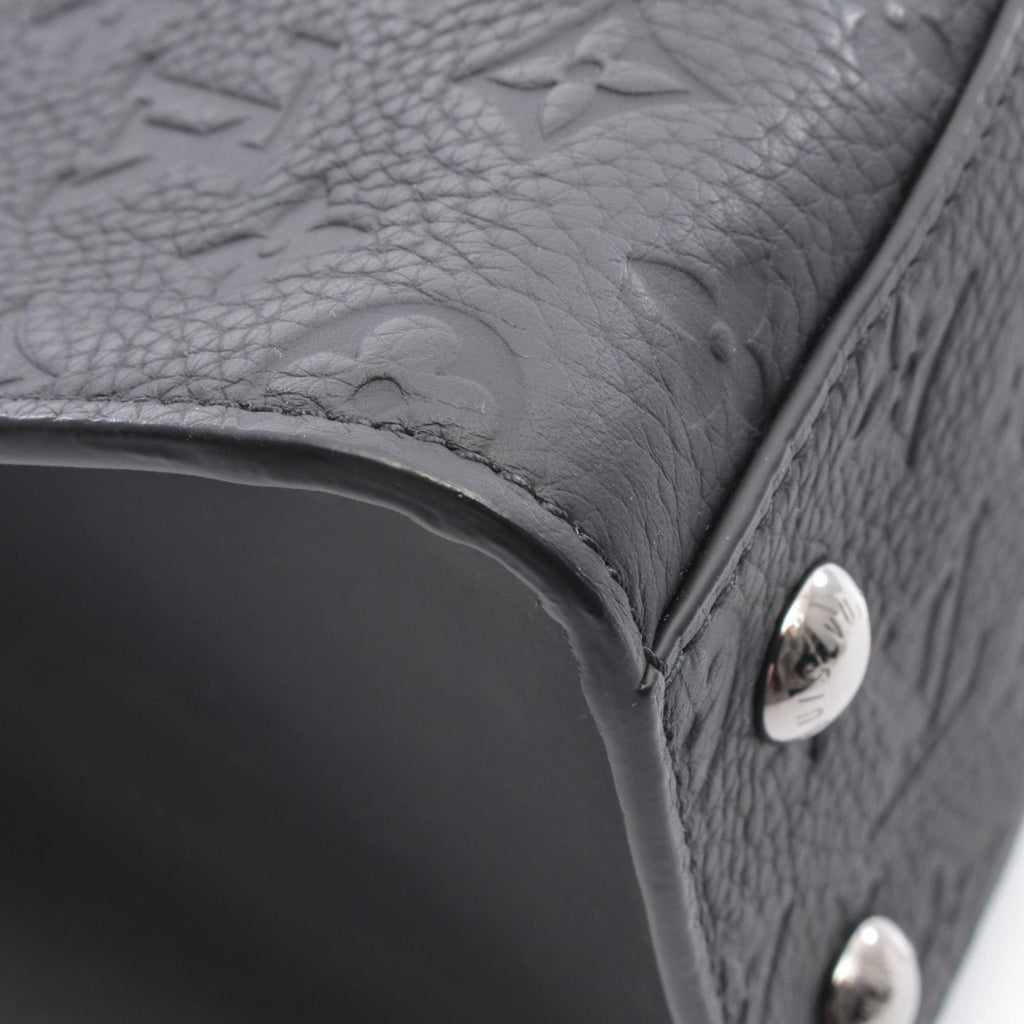 Louis Vuitton Black Leather Handbag Tote Bag