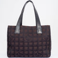 Chanel New Travel Line Brown Jacquard Leather Tote Bag