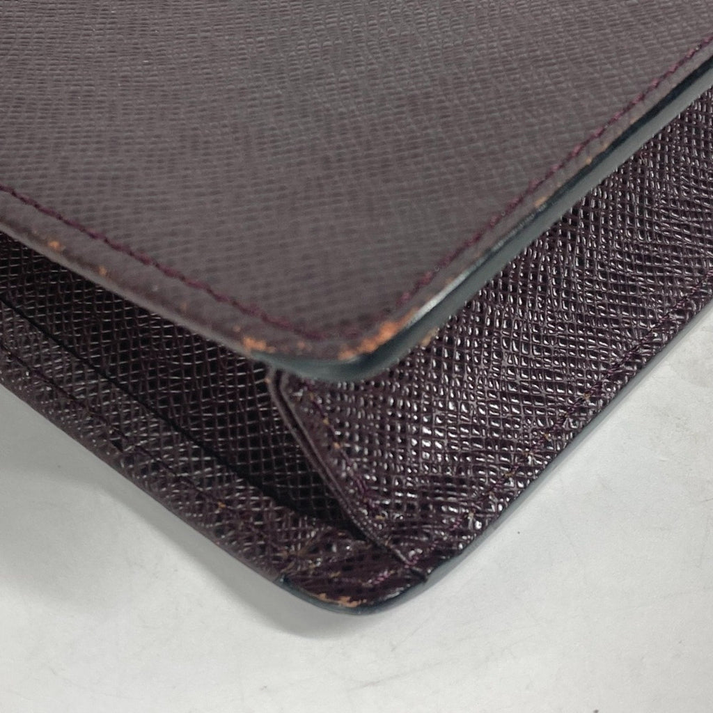Louis Vuitton Acajou Red Color Wine Taiga Leather Leather Briefcase