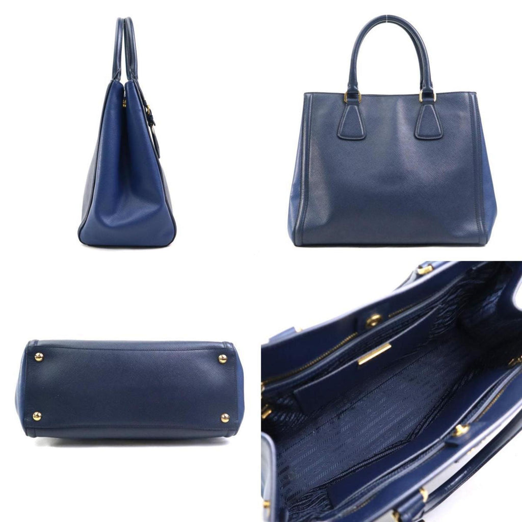 Prada Dark Blue Navy Leather Handbag Shoulder Bag