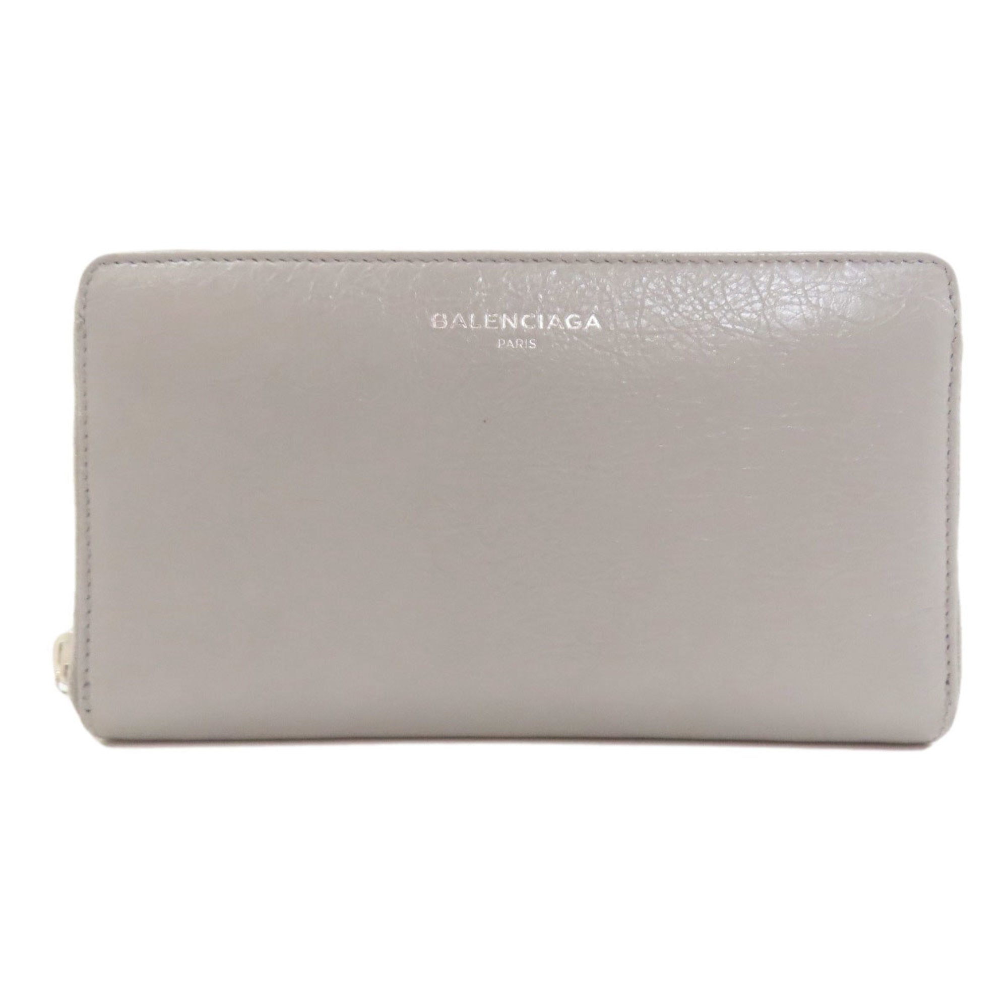 Balenciaga Gray Leather Long Wallet (Bi-Fold)