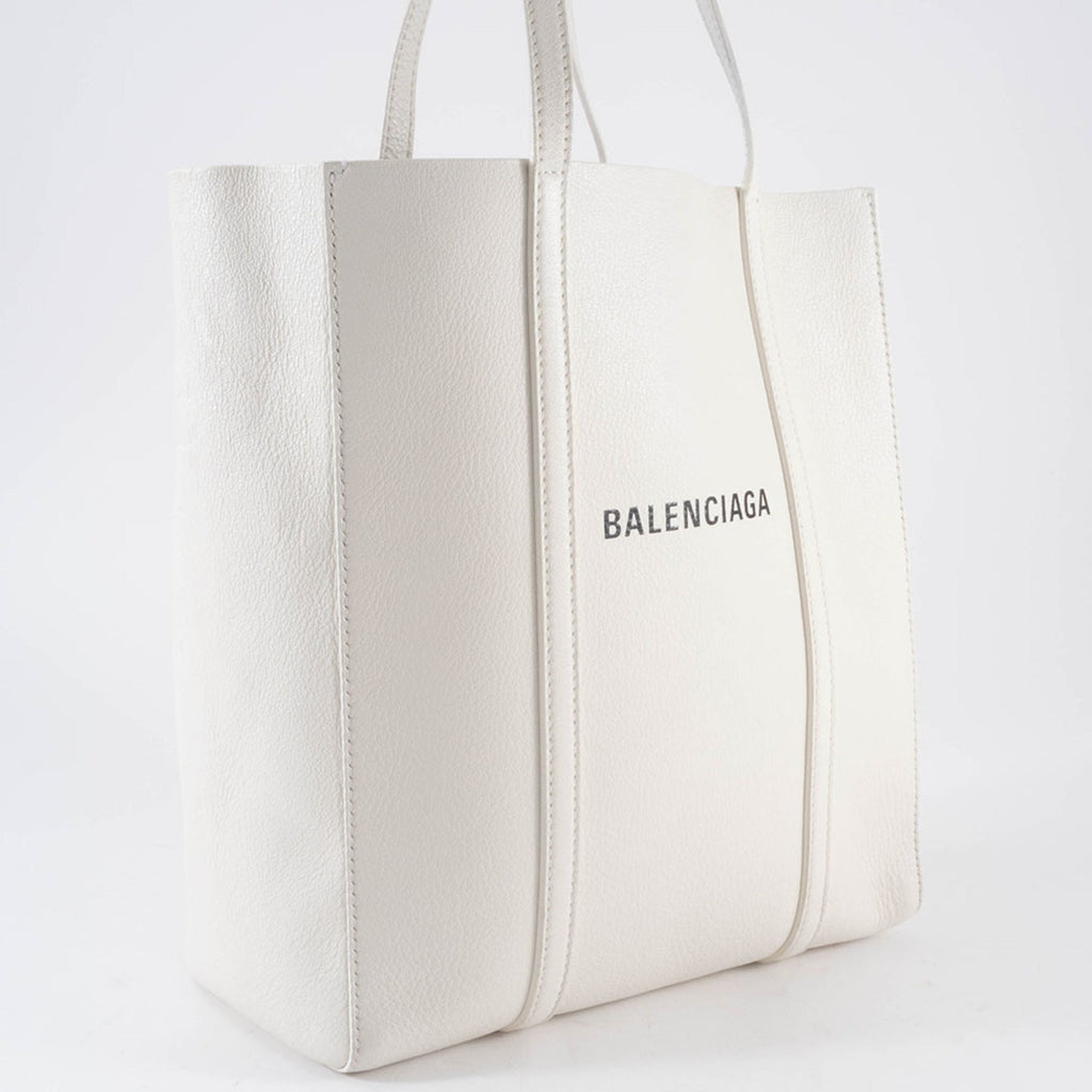 Balenciaga White Leather Shoulder Bag Tote