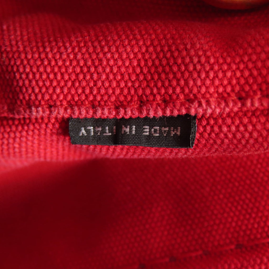 Prada Red Color Canvas Handbag