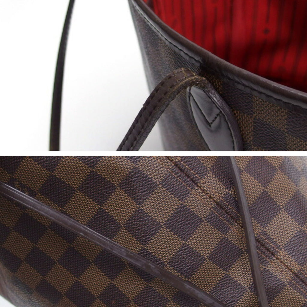 Louis Vuitton Dark Brown Damier Canvas Leather Handbag Shoulder Bag Tote Bag