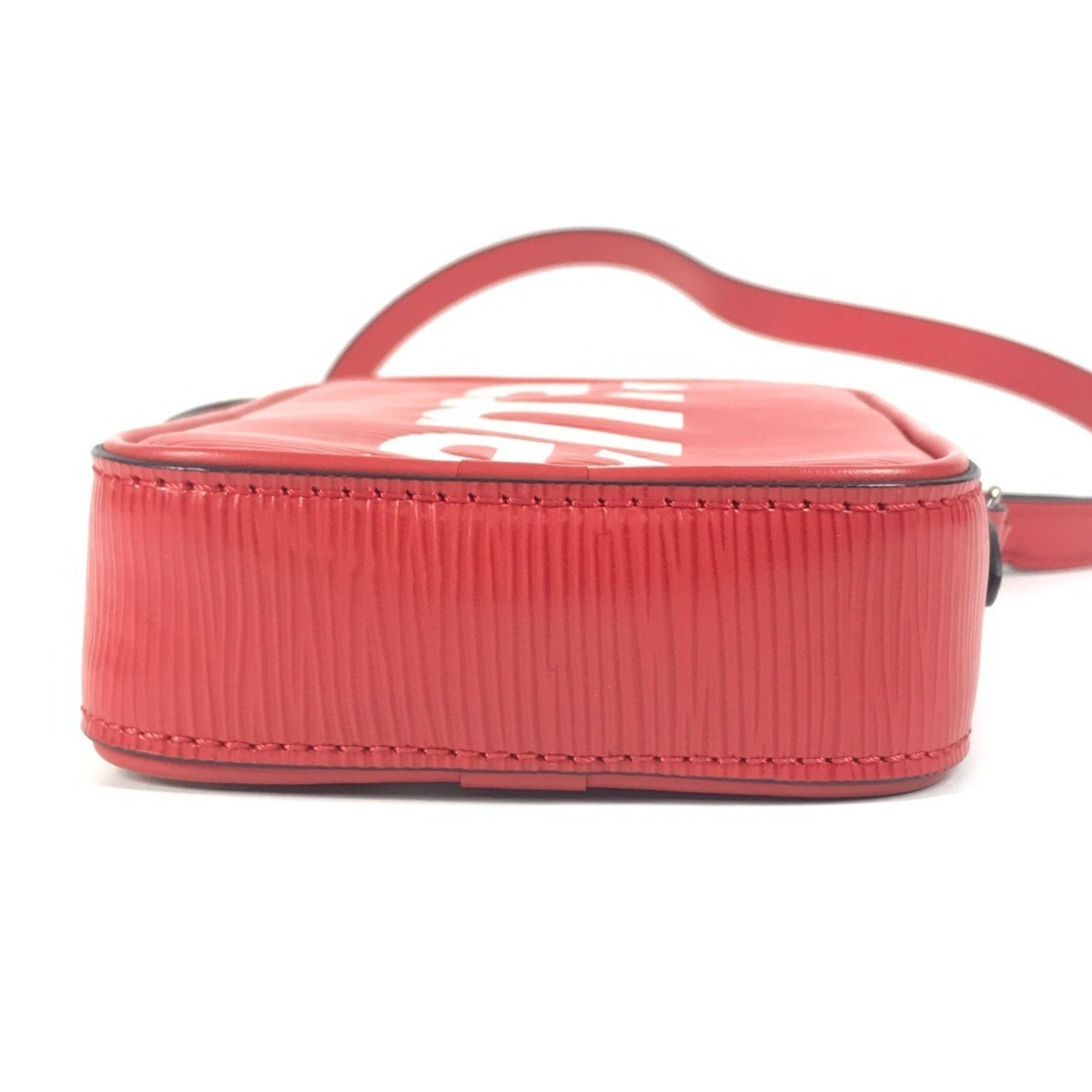 Louis Vuitton Red Color White Epi Leather Pochette Shoulder Bag