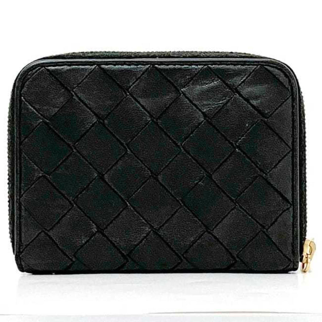 Bottega Veneta Black Leather Coin Purse/Coin Case