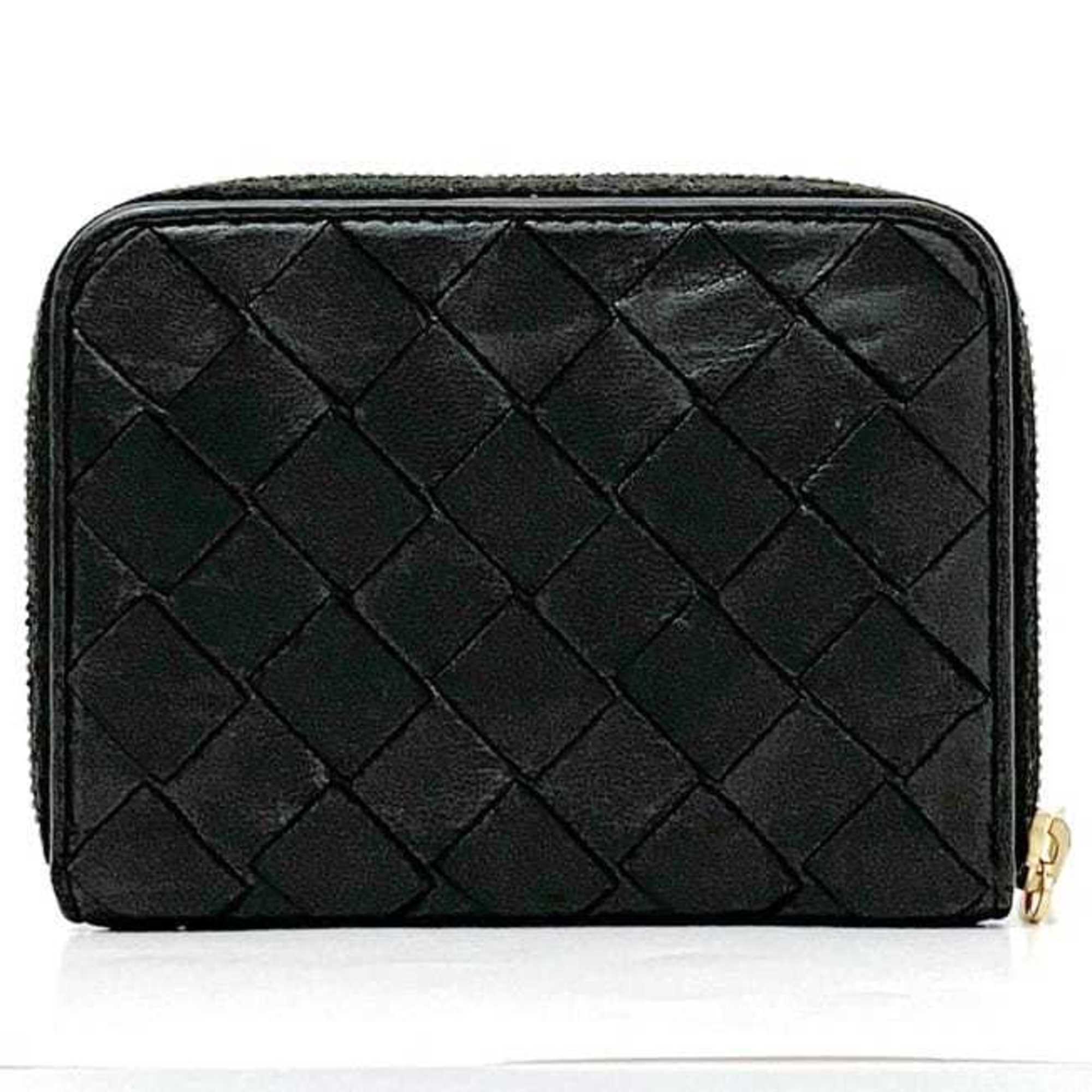 Bottega Veneta Black Leather Coin Purse/Coin Case