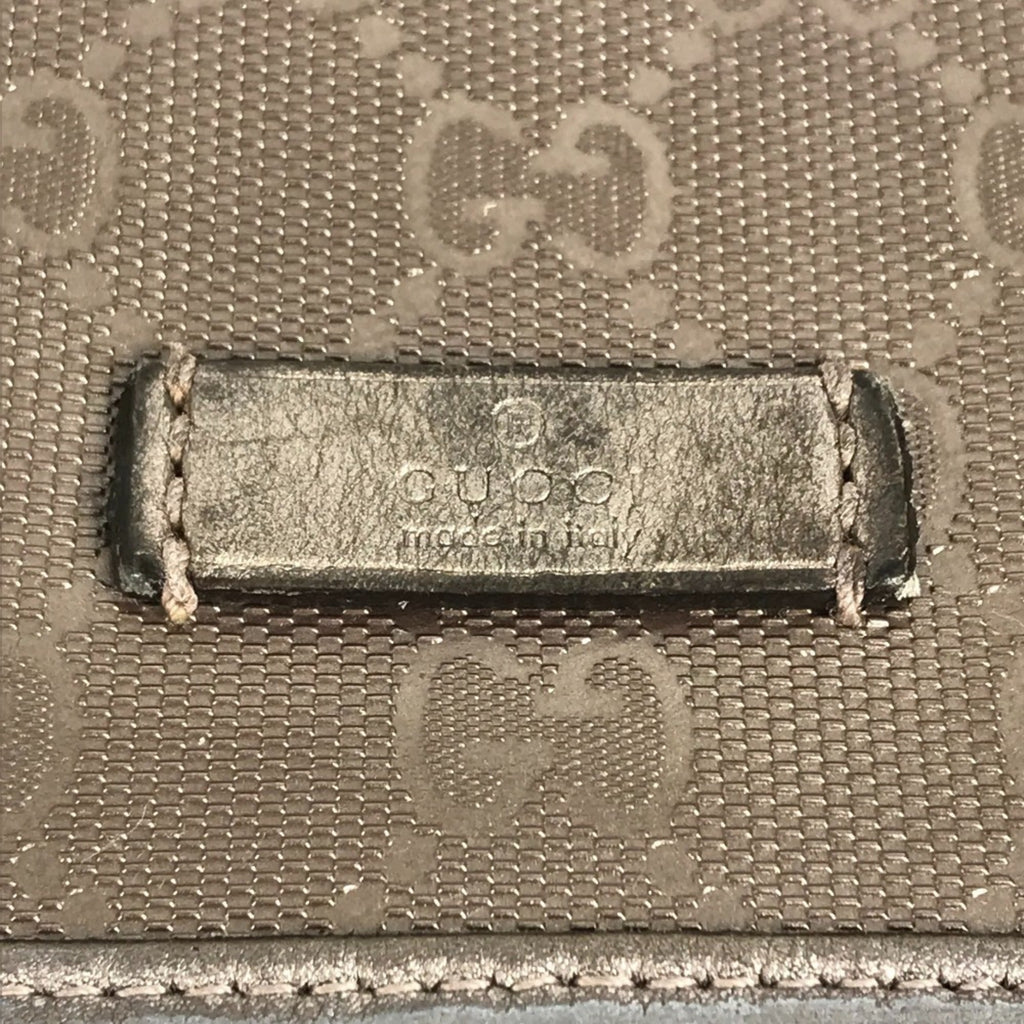 Gucci Metallic Gg Imprimé Leather Messenger Bag Shoulder Bag (Pre-Owned)