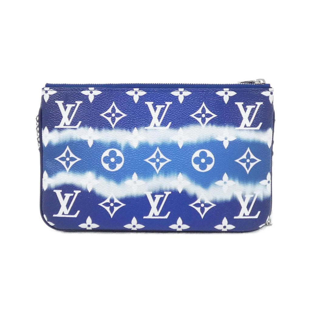 Louis Vuitton Blue White Coated Canvas Pochette Shoulder Bag